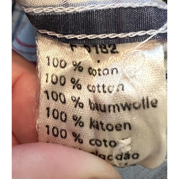 Lacoste Mens Oxford Shirt Blue Pink Plaid Long Sleeve 100% Cotton Pocket M 44 - Picture 5 of 5